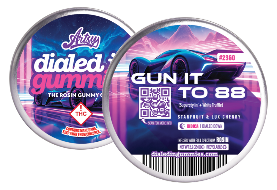 Photograph of product: Dialed In Gun It To 88 (I) Gummies 100mg