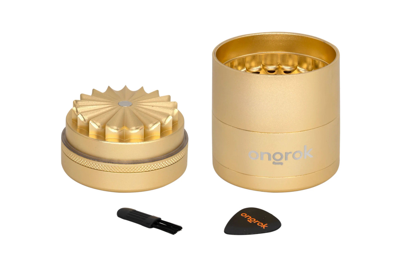 Photograph of product: Ongrok Metal Toothless Grinder 5 piece - Gold
