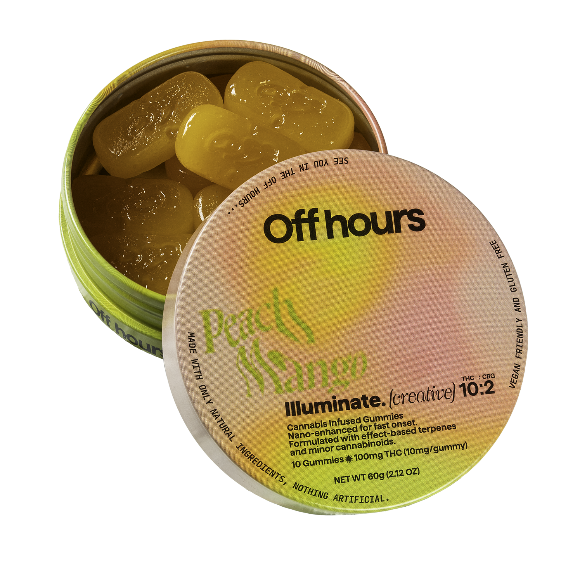 Photograph of product: Illuminate Peach Mango 10:2 TH-oui:CBG | Gummies [10pk x 10mg]