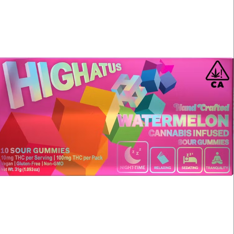 Photograph of product: Highatus | Sour Watermelon Gummies | 100mg
