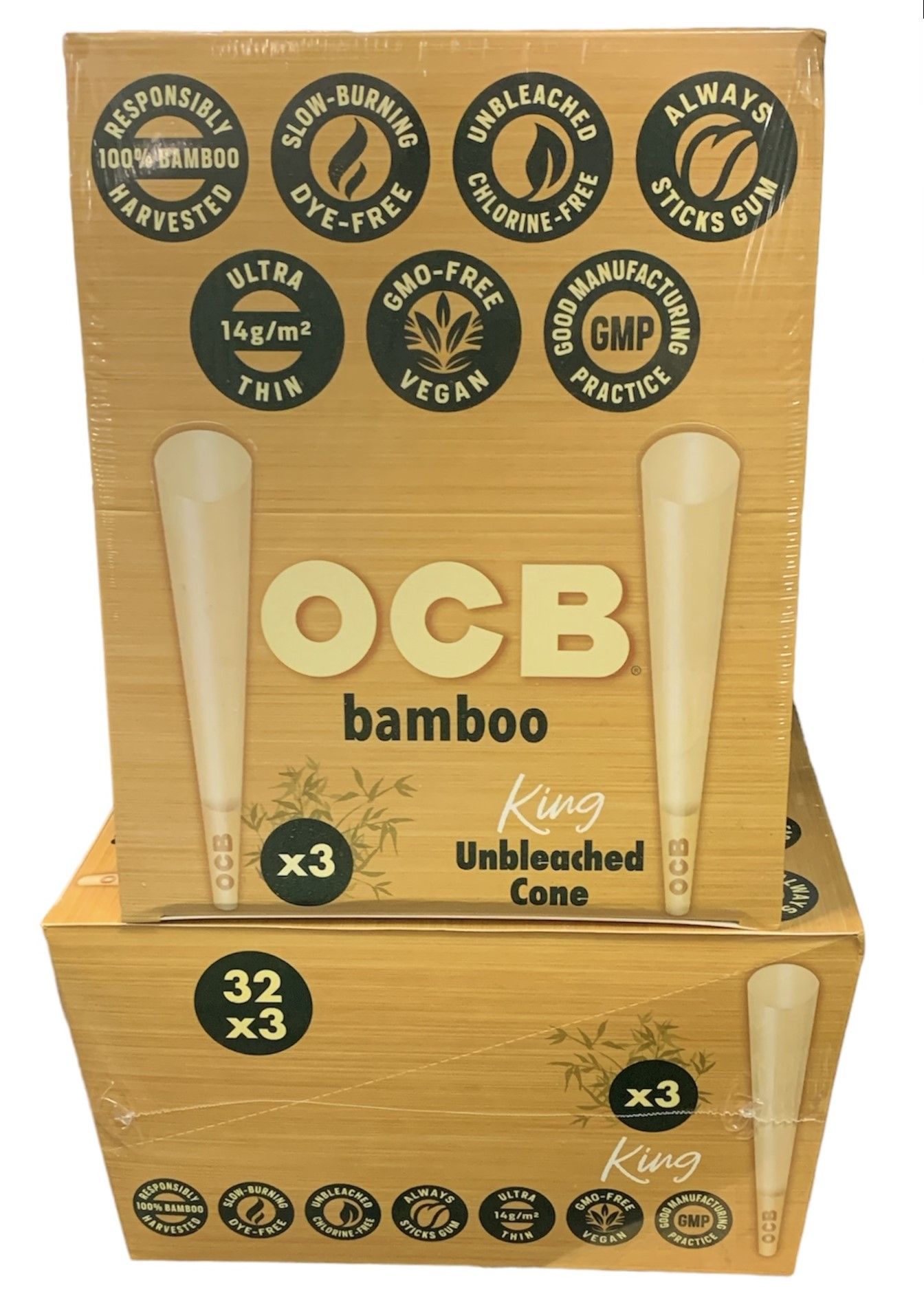 Photograph of product: OCB Bamboo Cone King 3pk