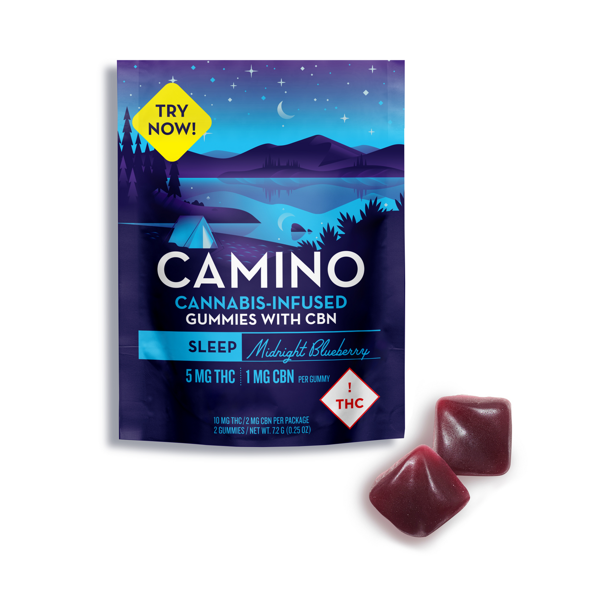 Photograph of product: Camino Trial Pack Midnight Blueberry 10mg THC (2Pc)