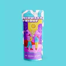 Photograph of product: Midweek Friday Bubble Gum Burst 1g Vape Cart