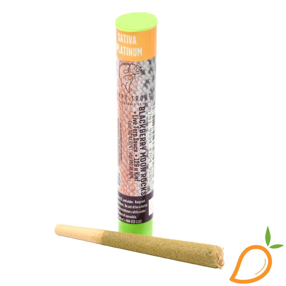 Photograph of product: 1g Blackberry MoonRocks Infused Preroll Hippy Trout