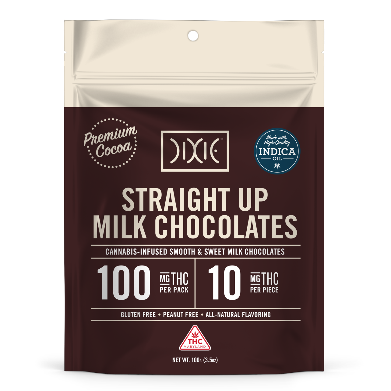 Photograph of product: Dixie | Straight Up Milk Chocolate | Oui'd | 10 x 10mg