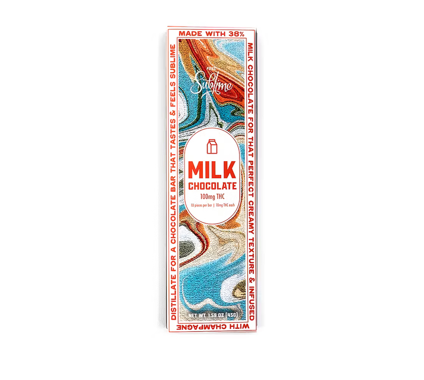 Photograph of product: Sublime Milk Chocolate Bar 100mg