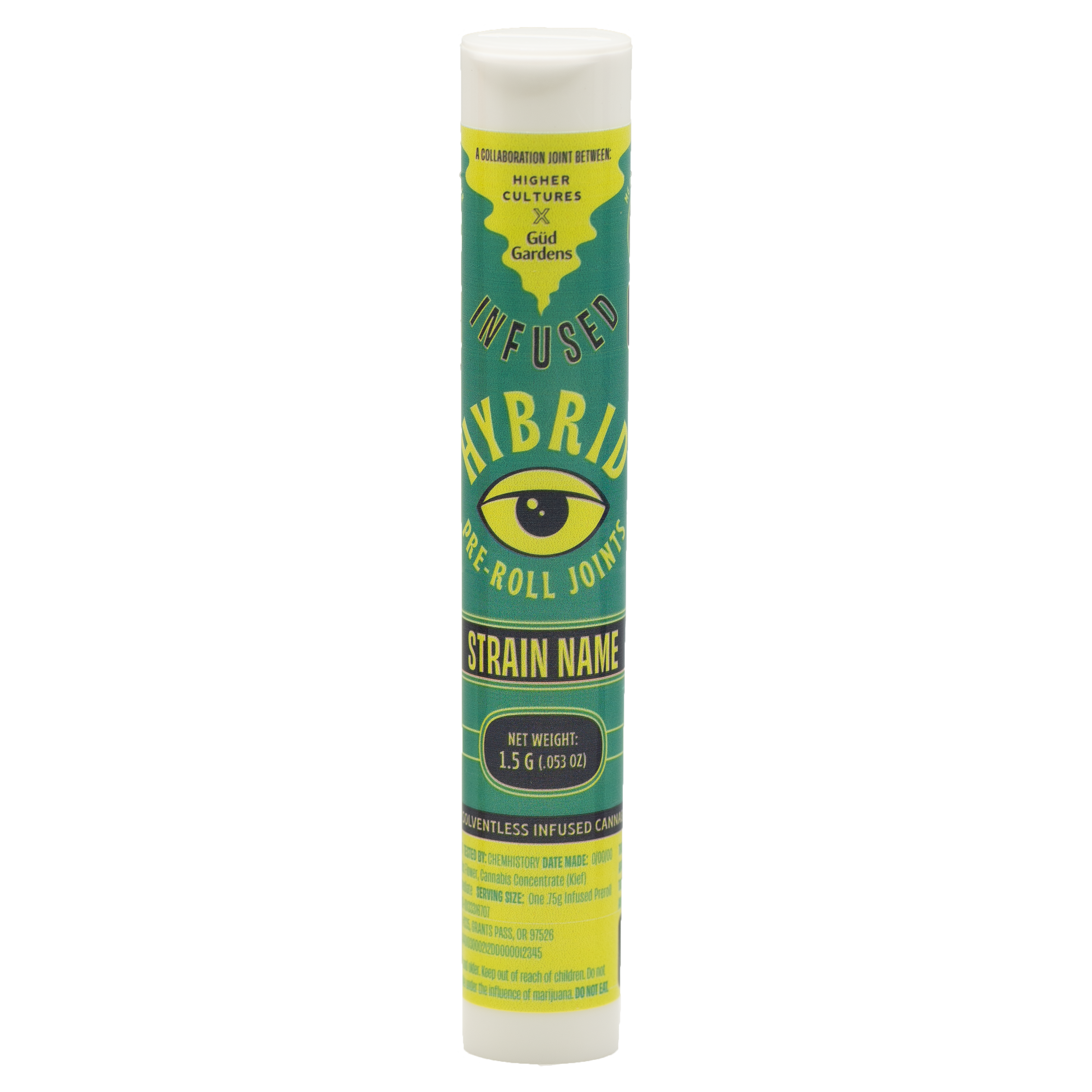 Photograph of product: Infused Preroll ~ Higher Cultures ~ 2pk ~ Hybrid ~ Ceviche ~ Green Leaf Special