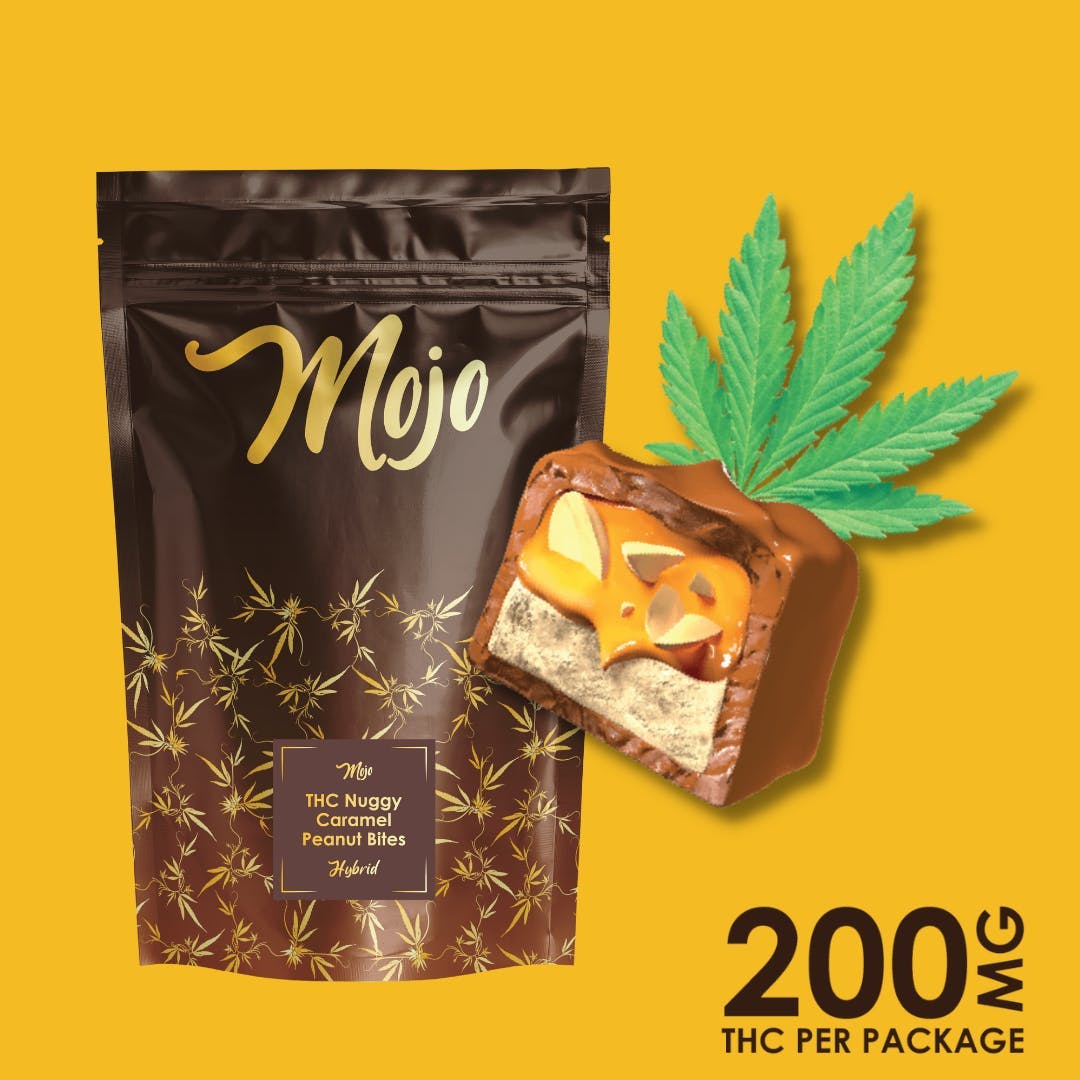 Photograph of product: AU Mojo: Nuggy Caramel Peanut Bites 200mg