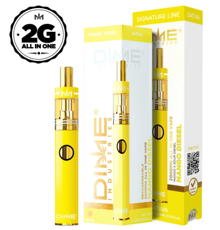 Photograph of product: DIME - Signature Line AIO Vape | Mango Diesel