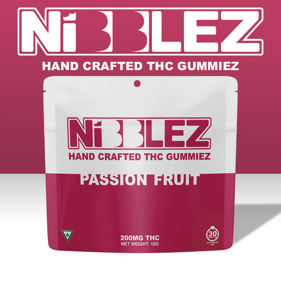 Photograph of product: Nibblez | 200mg Gummies | Passion Fruit
