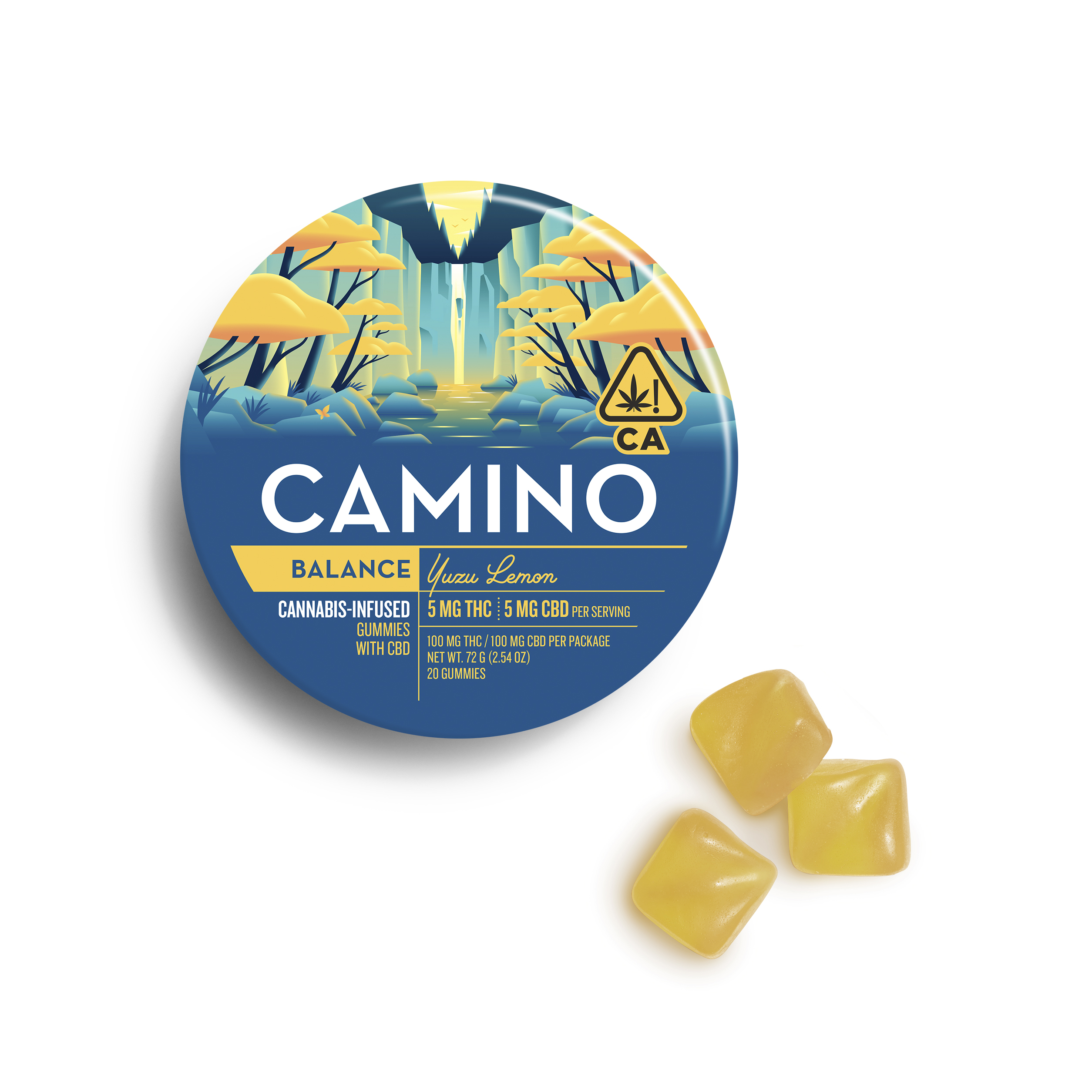 Photograph of product: Camino 'Balance' Yuzu Lemon Gummies [20pk]
