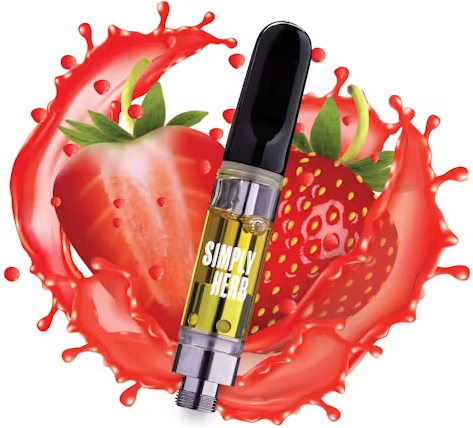 Photograph of product: Simply Herb Strawberry Jam (H) Distillate Cartridge 1g