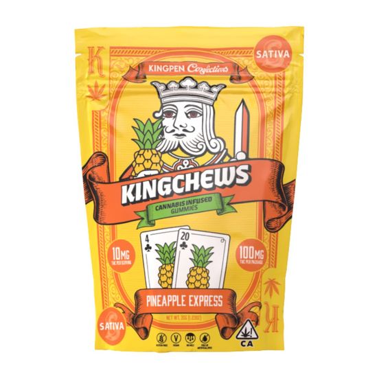 Photograph of product: Kingpen Fruit Chews Pineapple Express 100mg - 