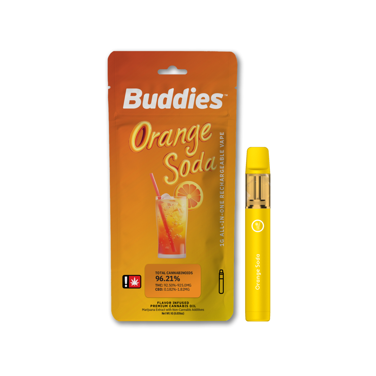 Photograph of product: *!Cartridge - BBrand 1g Disposable - Orange Soda - GREEN LEAF SPECIAL
