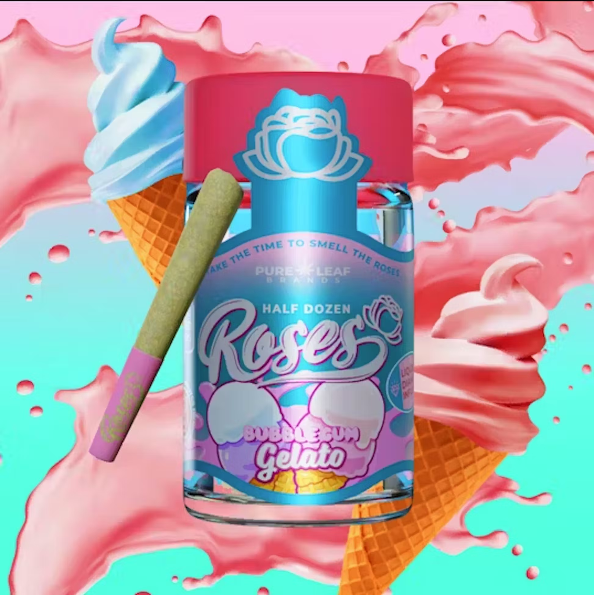Photograph of product: Bubblegum Gelato 6x .6g Infused Prerolls by Roses