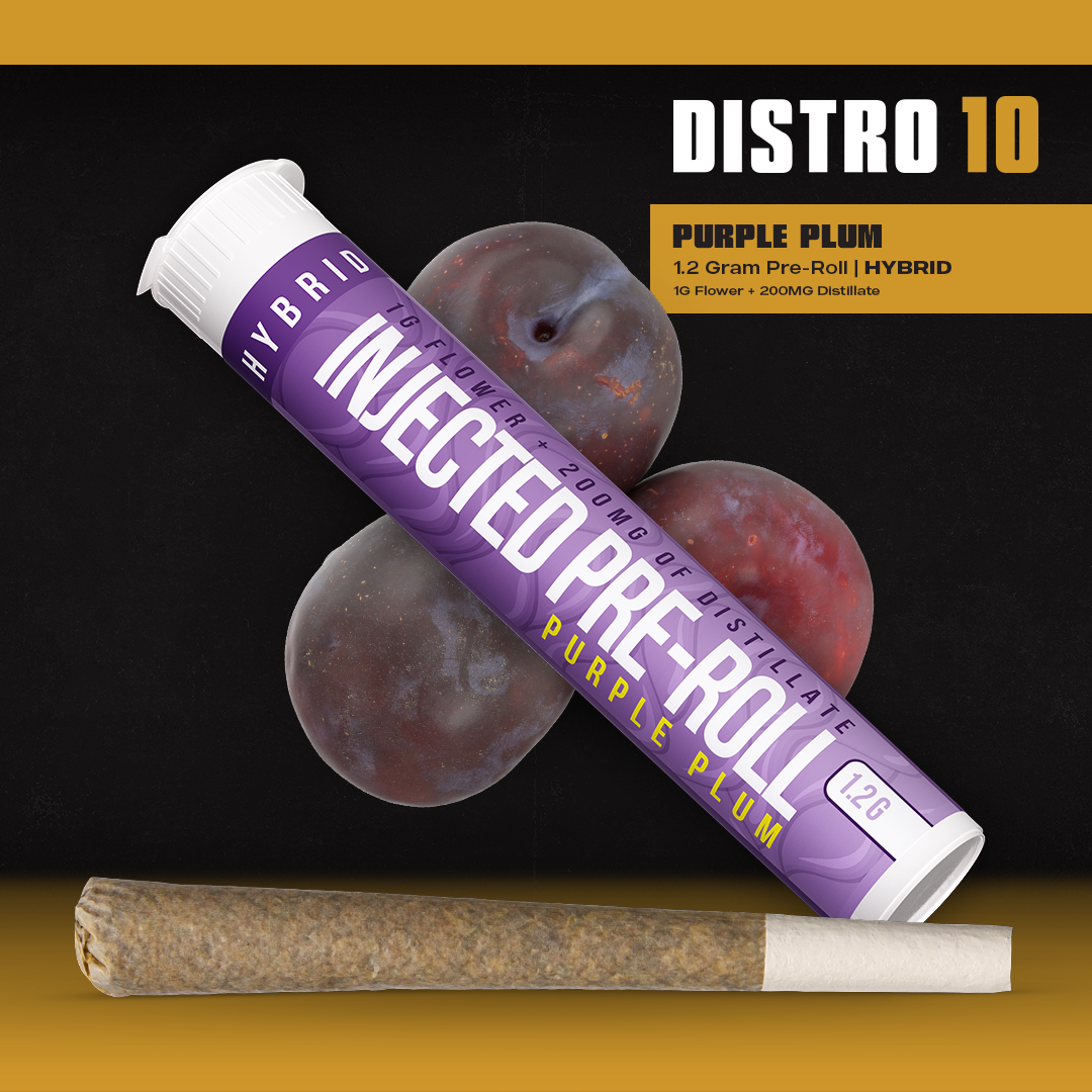 Photograph of product: Distro 10 Injected Preroll | Purple Plum