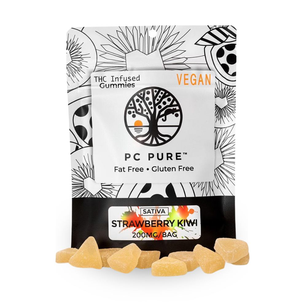 Photograph of product: PC Pure - Gummies - Strawberry Kiwi - 200mg - 10pk