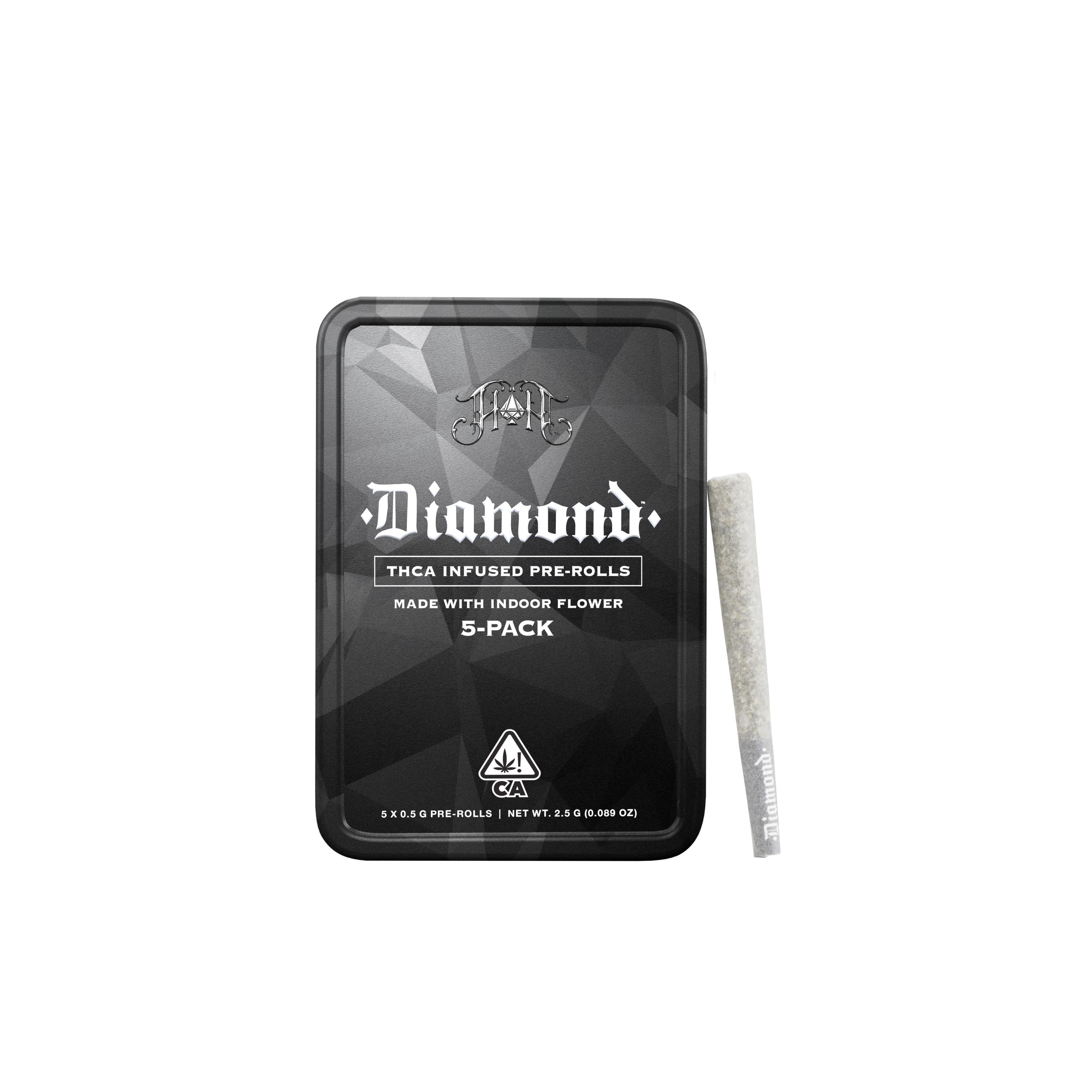 Photograph of product: HEAVY HITTERS DIAMOND INFUSED PREROLL - DRAGON FRUIT 2.5G (5CT) - 2.5 G - 5 PACK