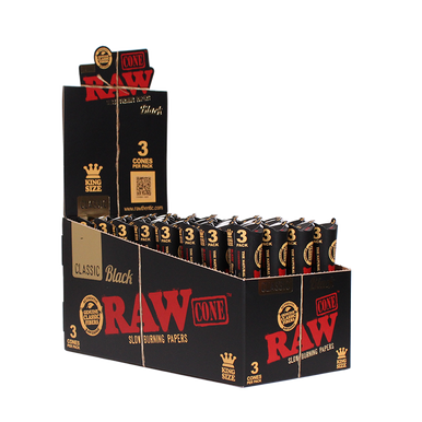 Photograph of product: RAW Black Classic Cones 3pk - King Size