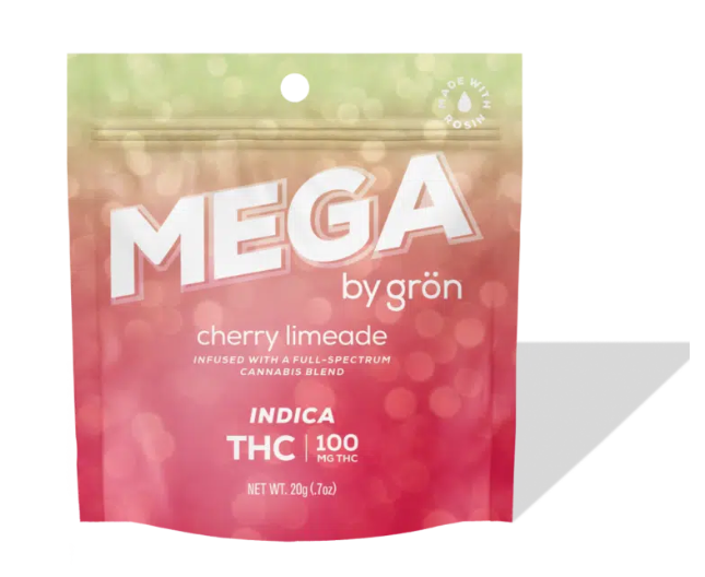 Photograph of product: Edible* - Grn - Cherry Limeade Mega Pearls (I) - 100mg 1pk