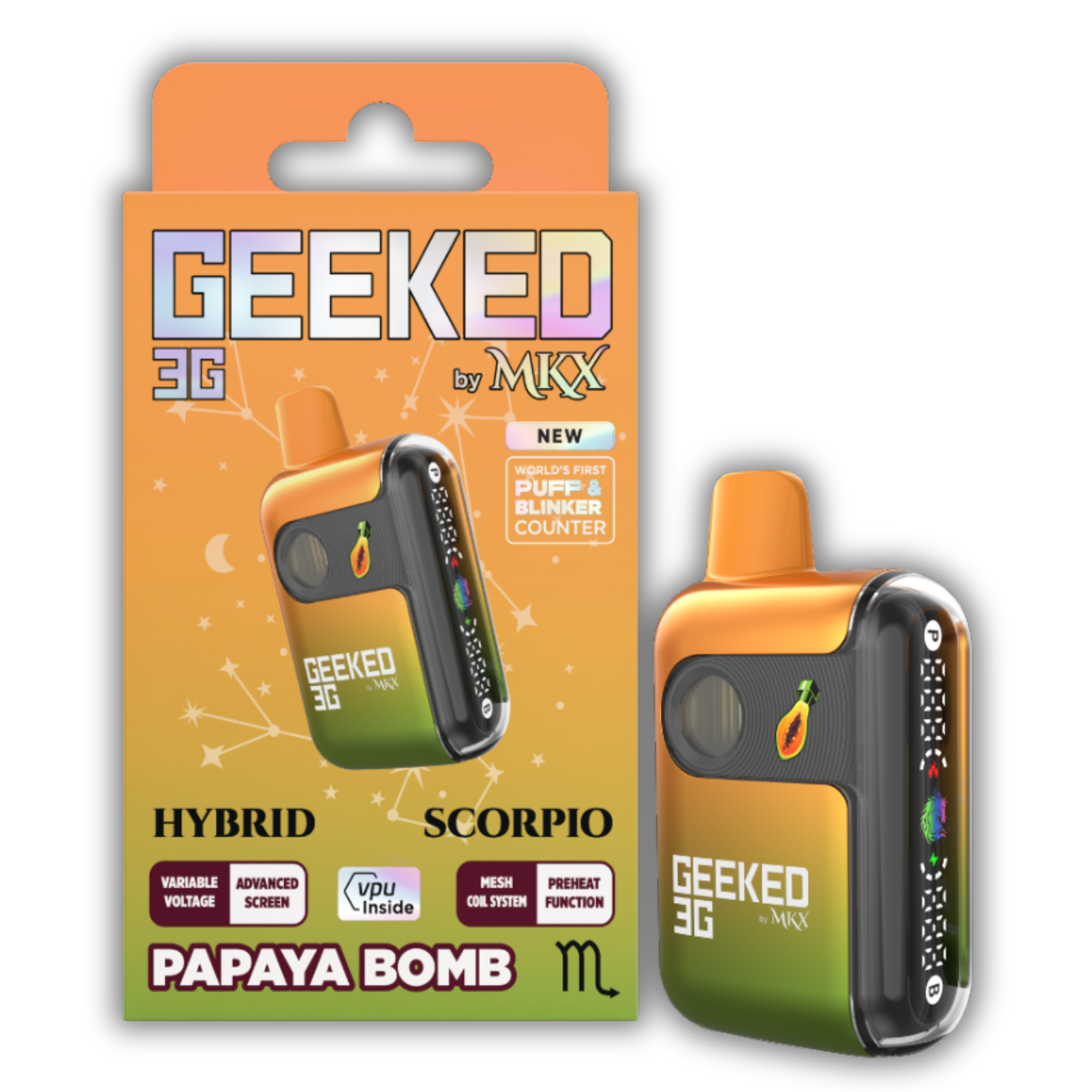 Photograph of product: MKX Geeked | Disposable | Papaya Bomb | 3g