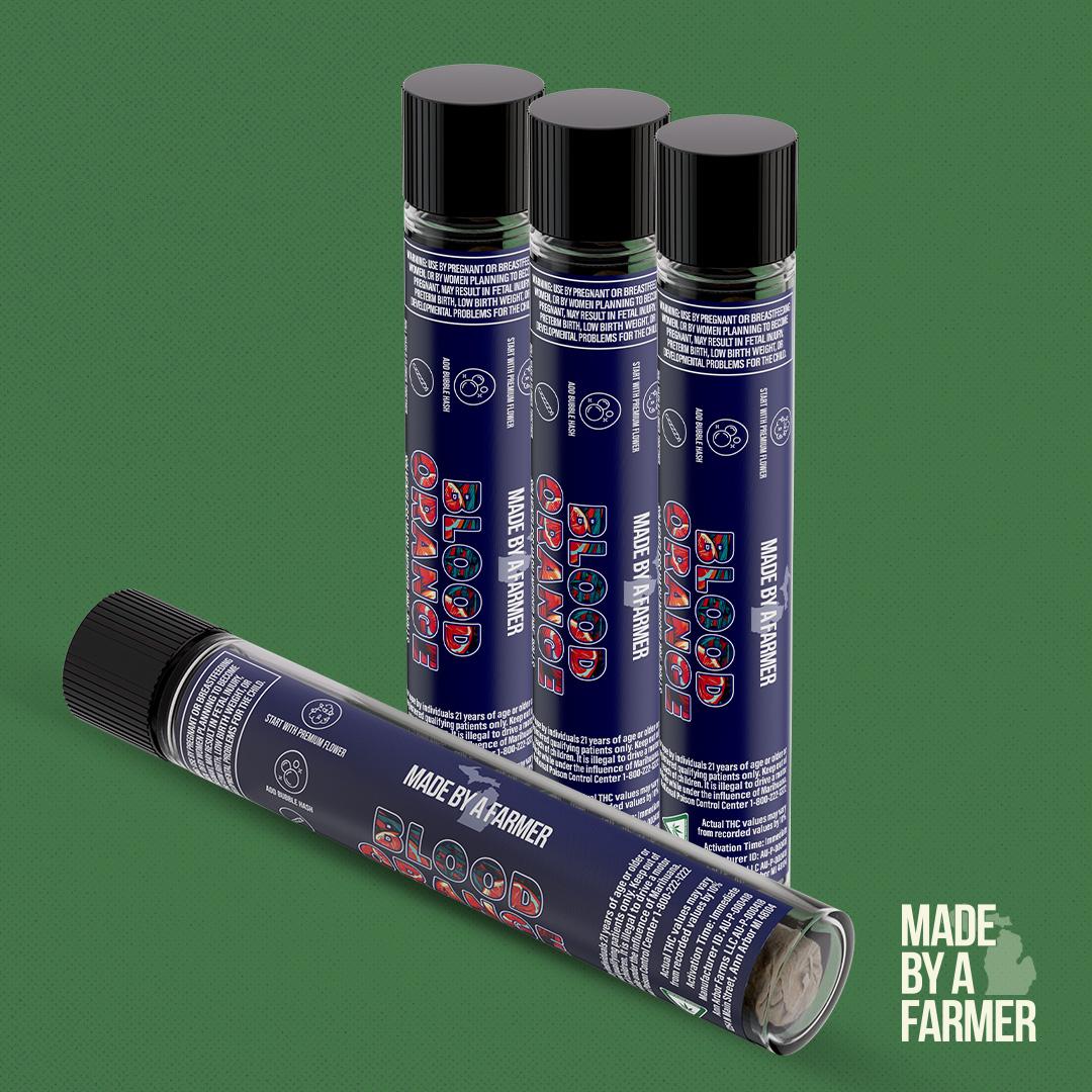 Photograph of Product: Blood Orange | 1G Bubble Hash + CBG Infused Preroll