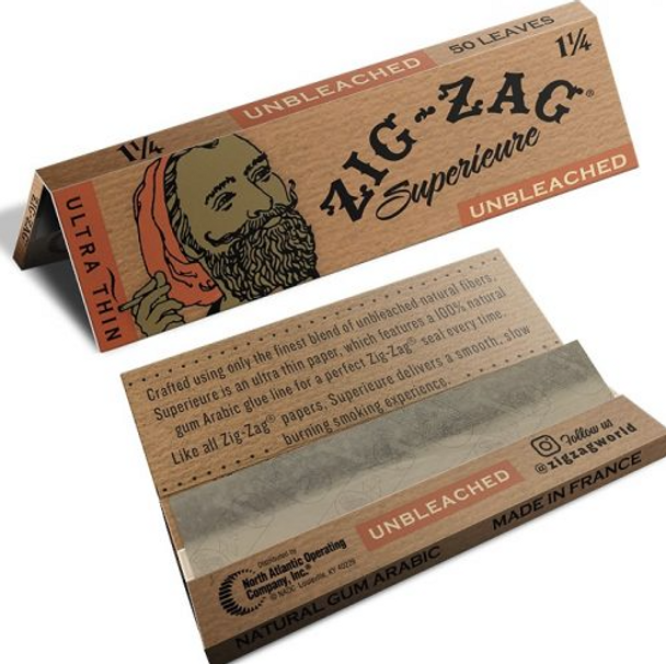 Photograph of product: ZIG ZAG UNBLEACHED ROLLING PAPERS 1 1/4 IN