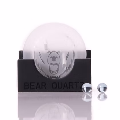 Photograph of product: Bear Quartz | V2 Spinner Disk Set | Frosted White | (Stand and Pearls Incl.)