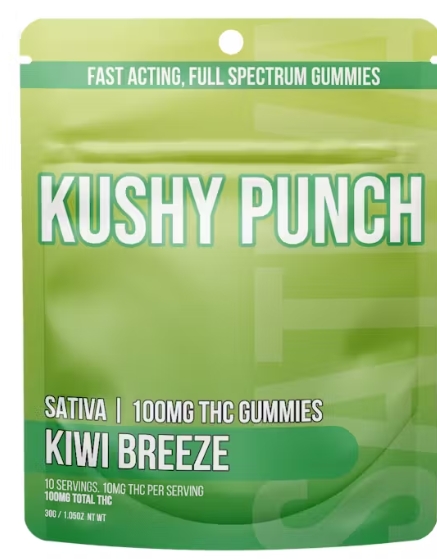 Photograph of product: Kushy Punch - Kiwi Breeze - 10ct Gummies