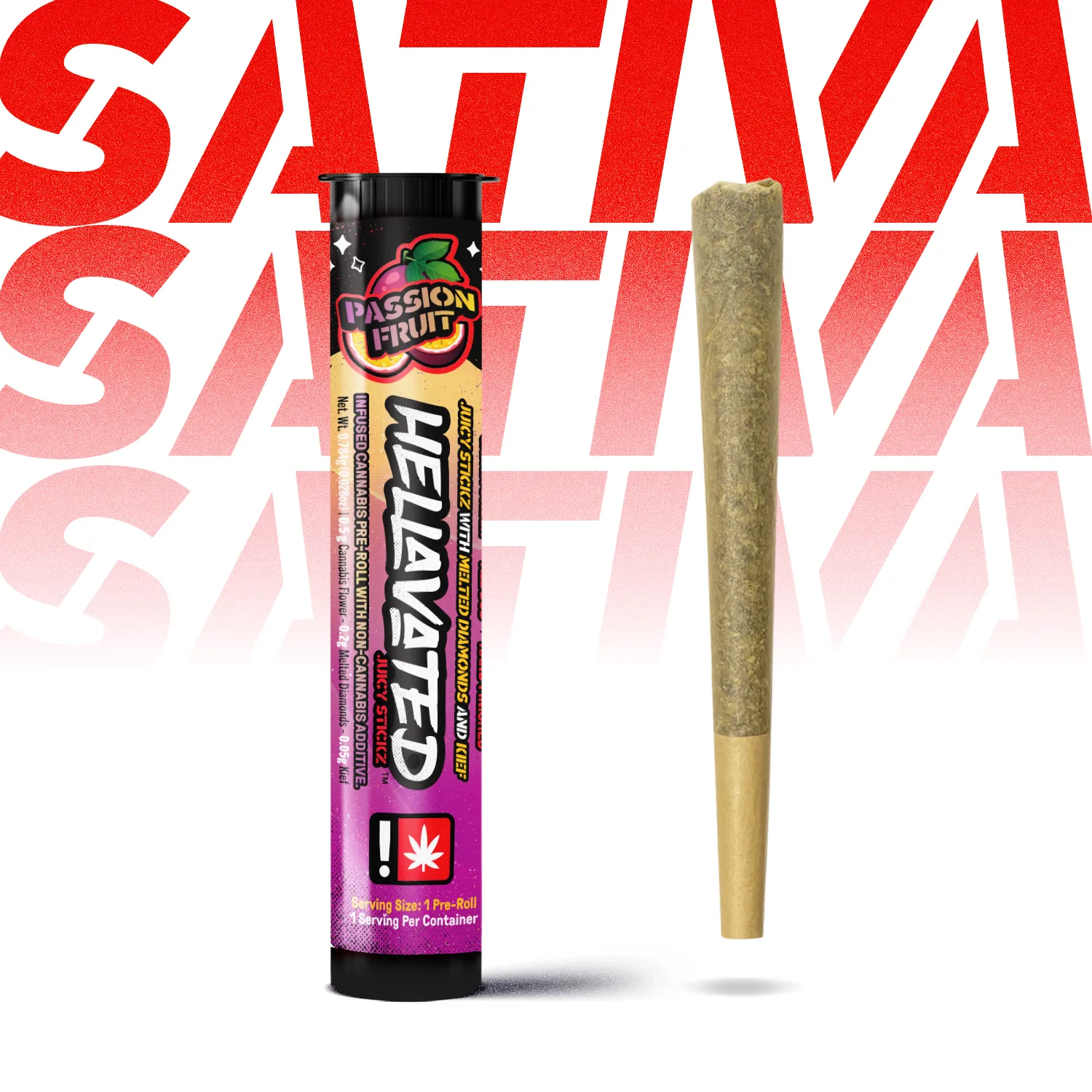 Photograph of product: Hellavated > Infused Pre Roll > Passion Fruit