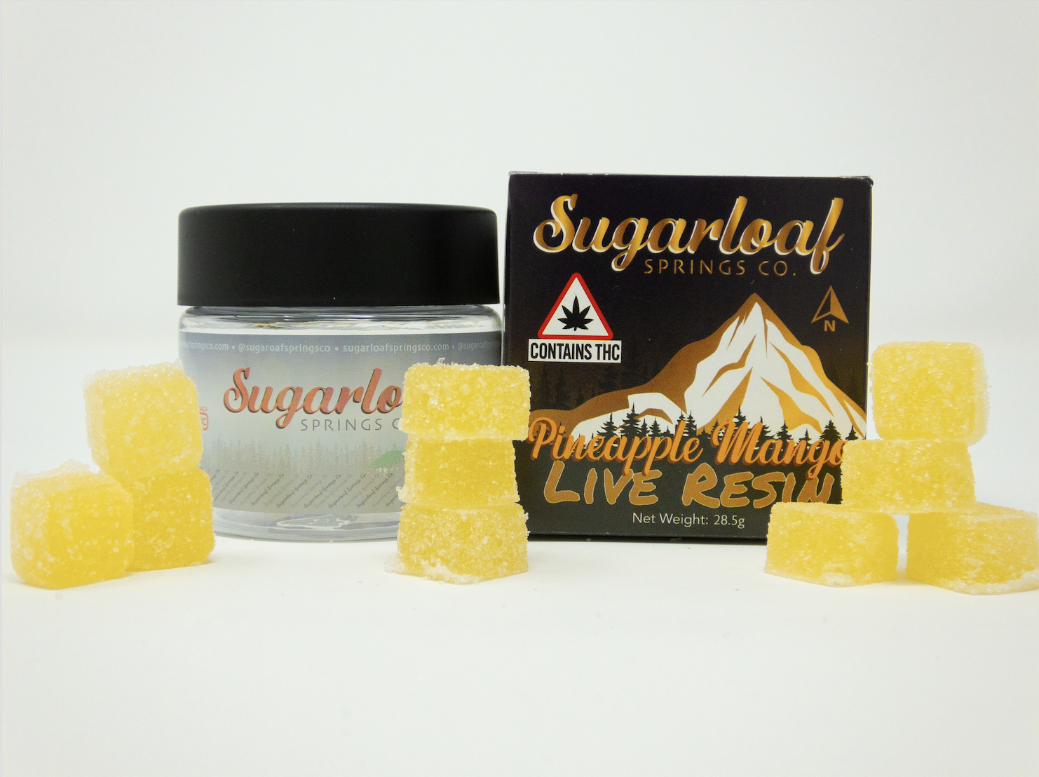 Photograph of product: SMS Pineapple Mango Live Resin Gummies 100mg - HYBRID