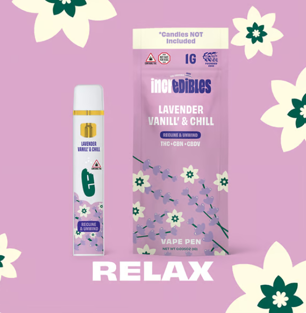 Photograph of product: Incredibles - Lavender Vanilla 14:1:1 TH-oui CBDV:CBN Disposable