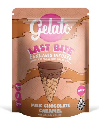 Photograph of product: Gelato - Milk Chocolate Caramel - Last Bite 100mg