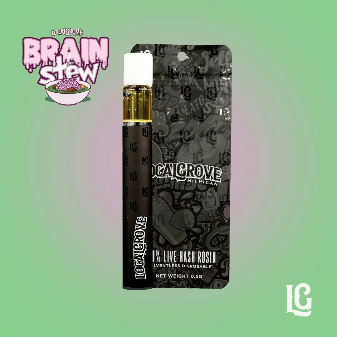 Photograph of product: Local Grove Live Rosin Disposable | Brain Stew