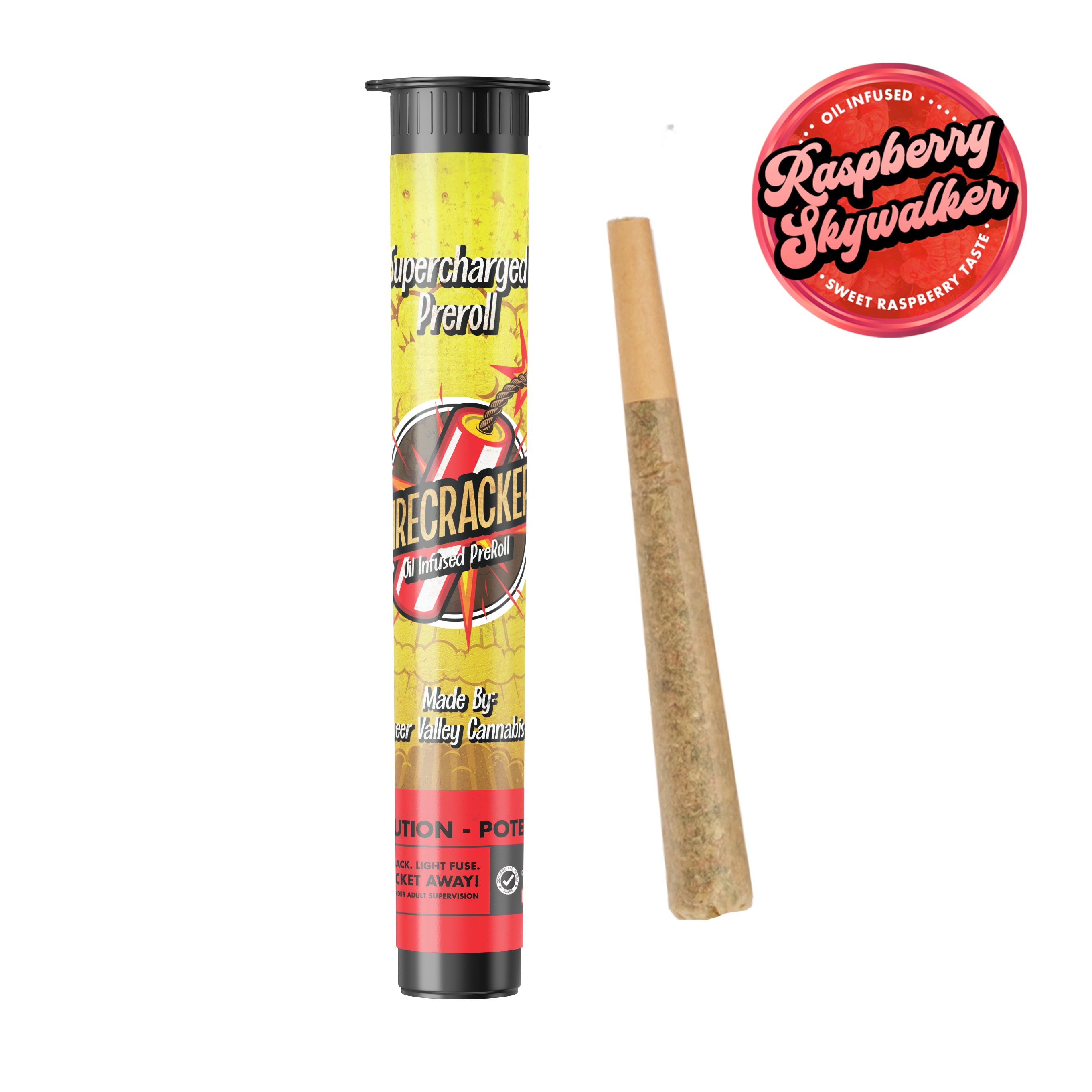 Photograph of product: Raspberry SWOG Firecracker Infused Pre-Roll