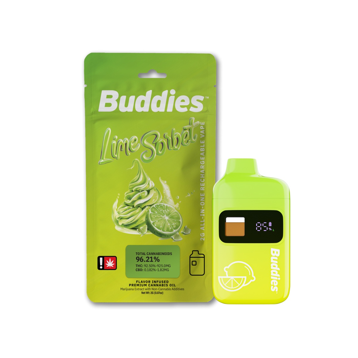 Photograph of product: Flavored Distillate AIO | Lime Sorbet | 2g