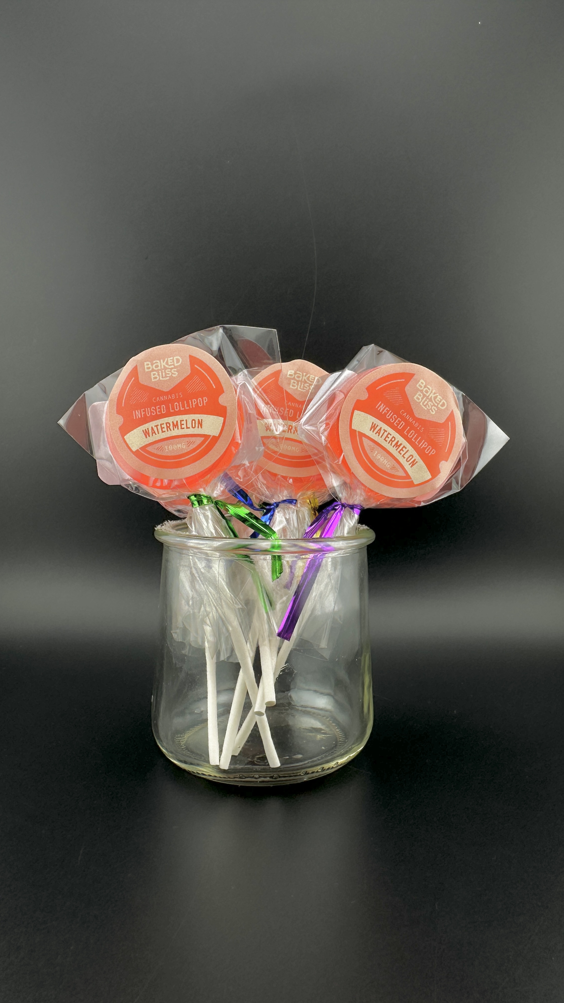 Photograph of product: 100mg Watermelon Lollipop | Baked Bliss