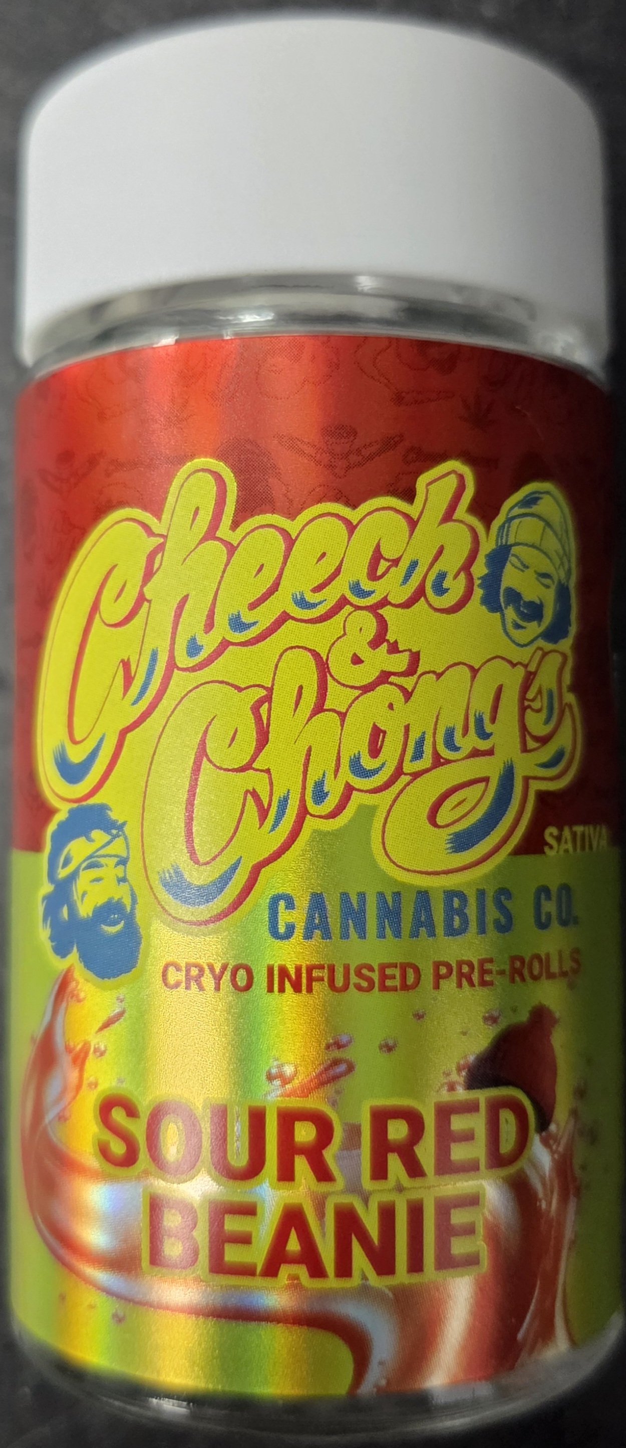 Photograph of product: Cheech & Chong - Sour Red Beanie - x 6 Infused Preroll Pack