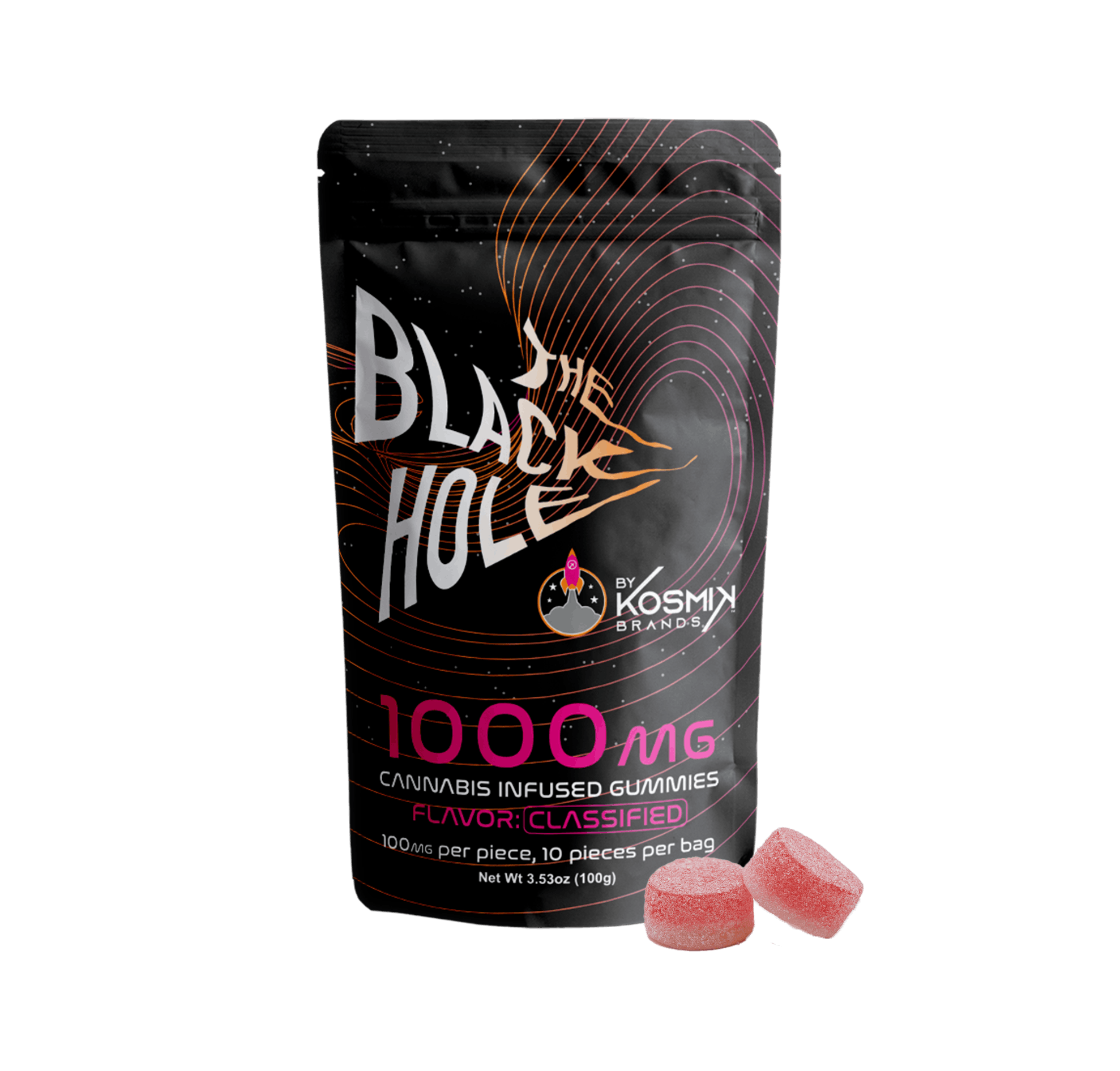 Photograph of product: 1000mg Gummies | Black Hole Pink