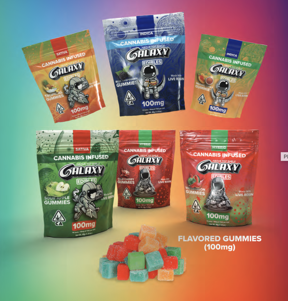 Photograph of product: Galaxy Live Rosin Edibles Blue Raspberry 100mg