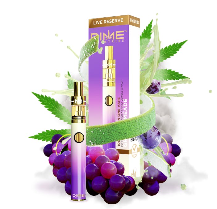 Photograph of product: Dime Industries | Grape Limeade | Live Reserve All-In-One Rechargeable Vape | 1g