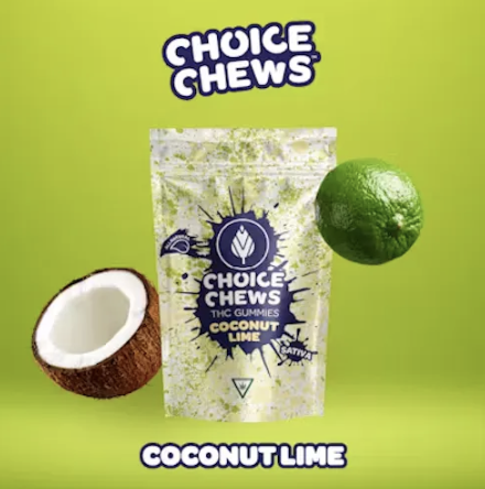 Photograph of product: Choice Chews | Coconut Lime Gummies | 200mg