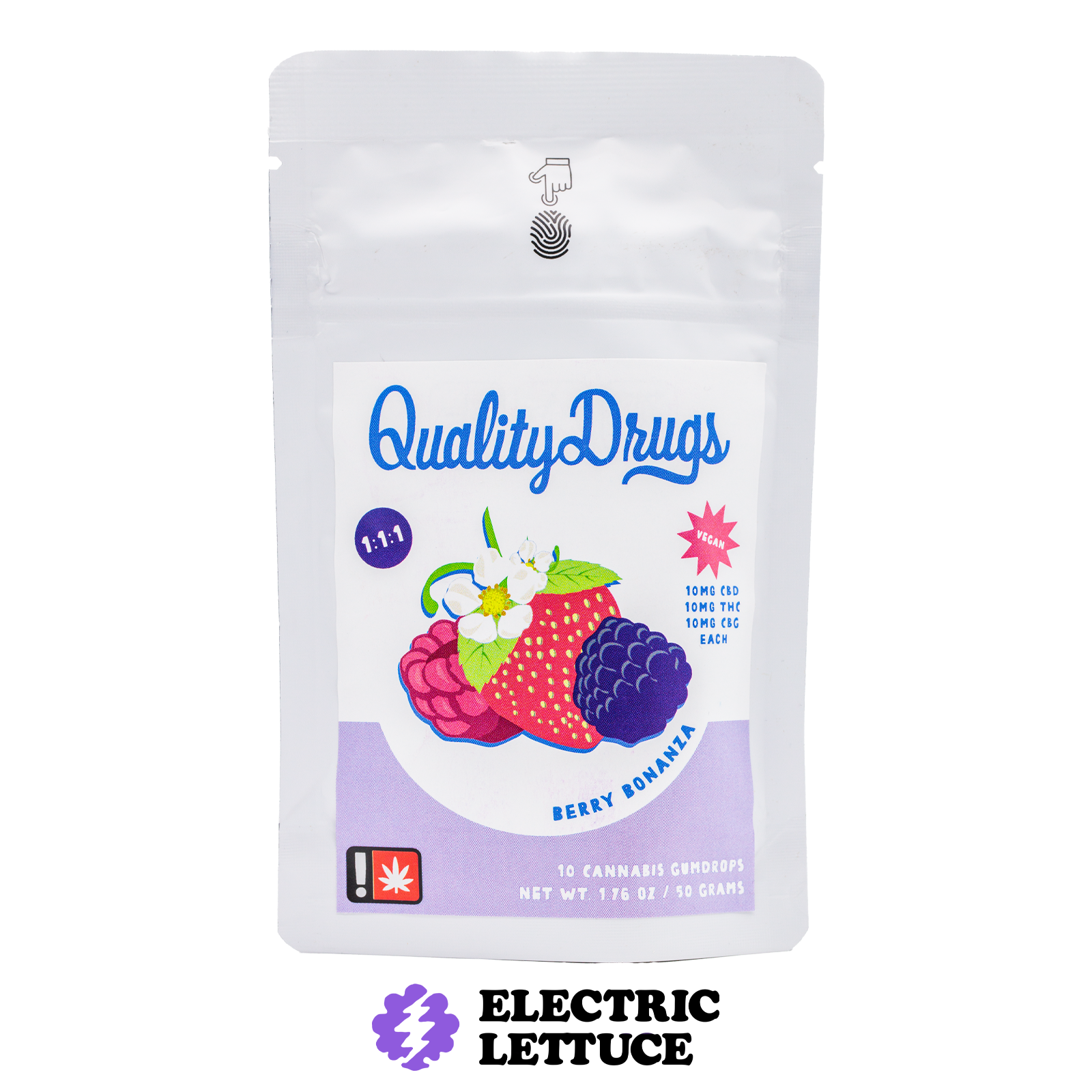 Photograph of product: Quality Drugs Berry Bonanza 1:1:1 10pk Gumdrops