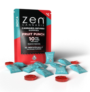 Photograph of product: FRUIT PUNCH Oui'd 100MG GUMMIES - 100 MG - 10 PACK