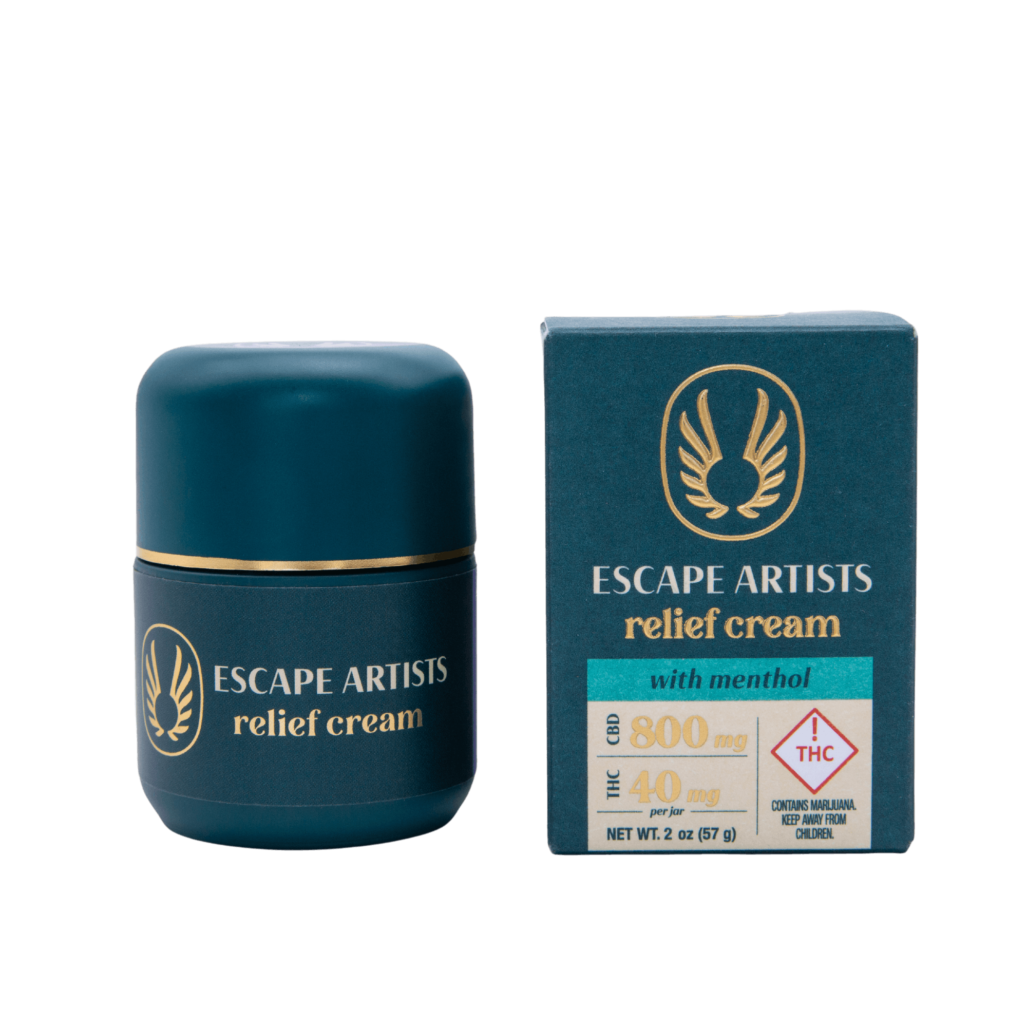 Photograph of product: Escape Artists Relief Cream with Eucalyptus & Lavender 2oz