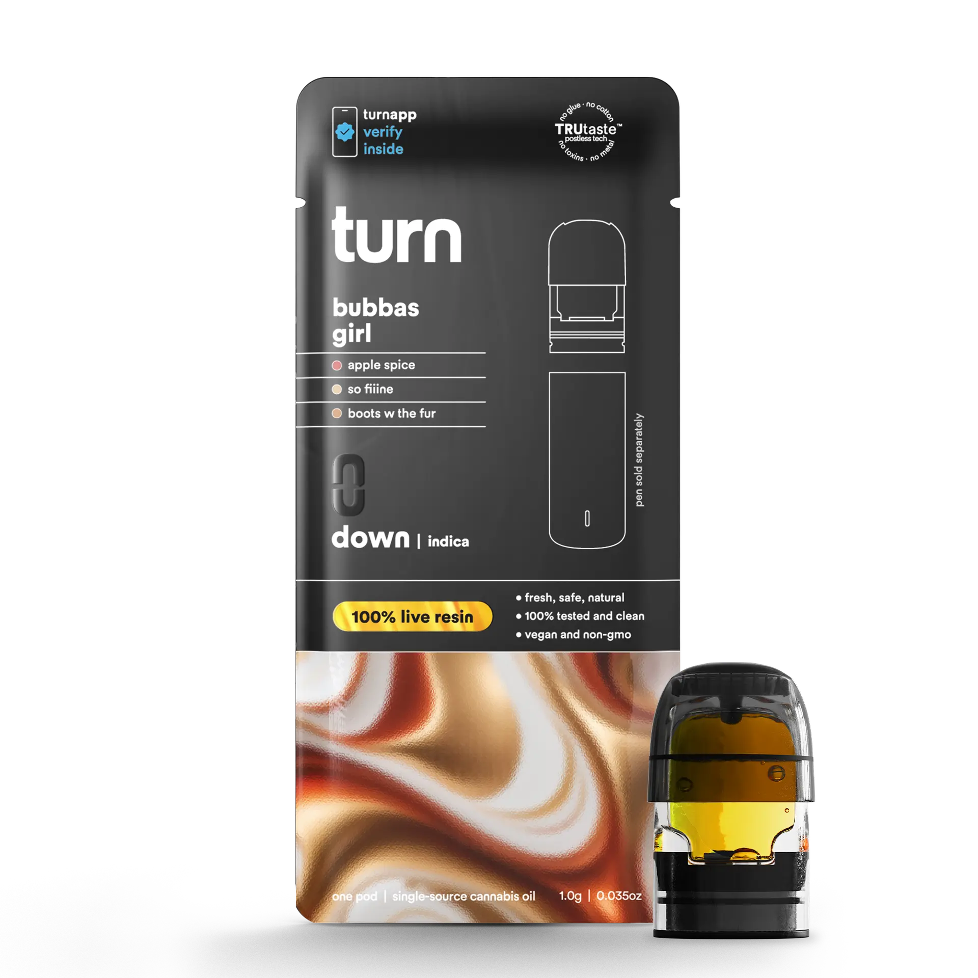 Photograph of product: Turn | Bubba's Girl | Podpak Cartridge | Live Resin