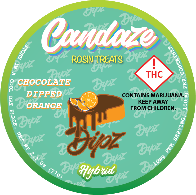 Photograph of product: Candaze - Rosin Gummies - Chocolate Dipped Orange - 100mg