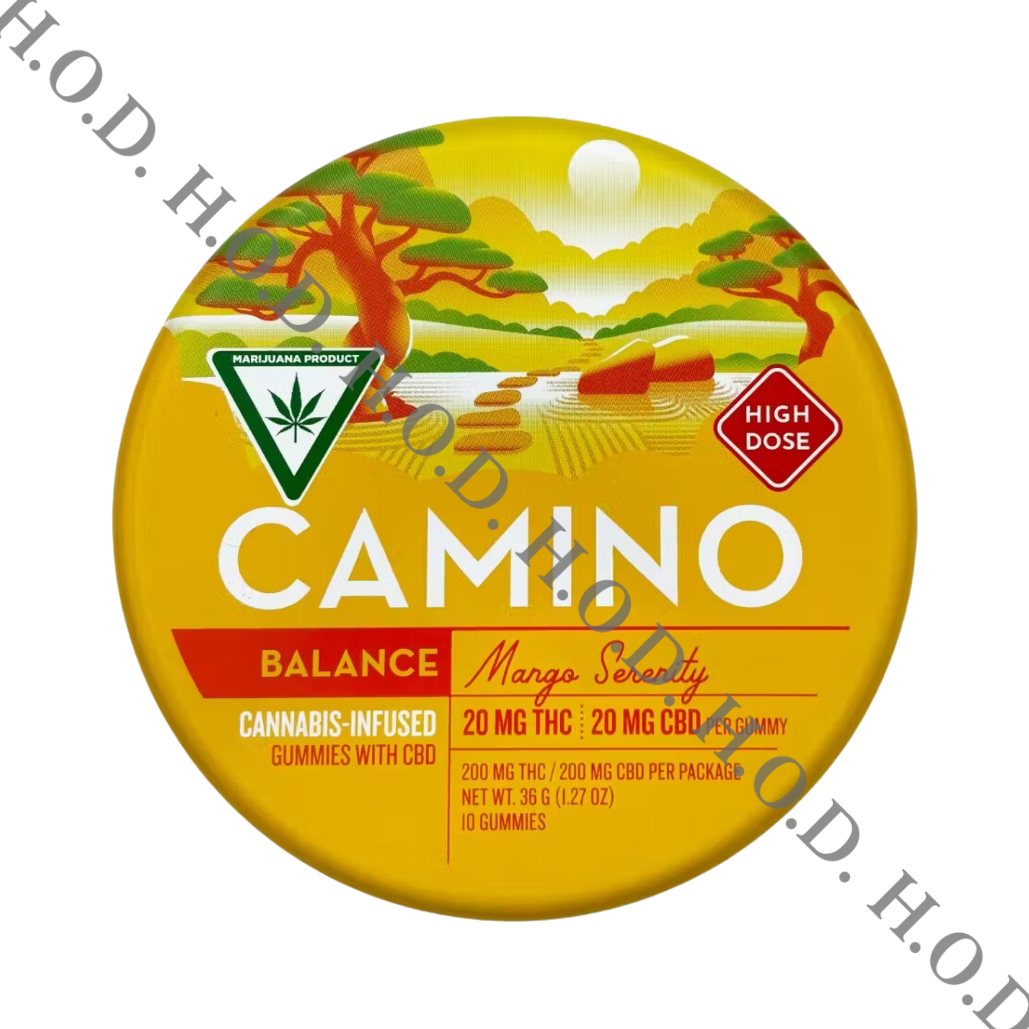 Photograph of Product: Camino Freshly Squeezed Gummies 1:1 THC/CBD 200mg/200mg