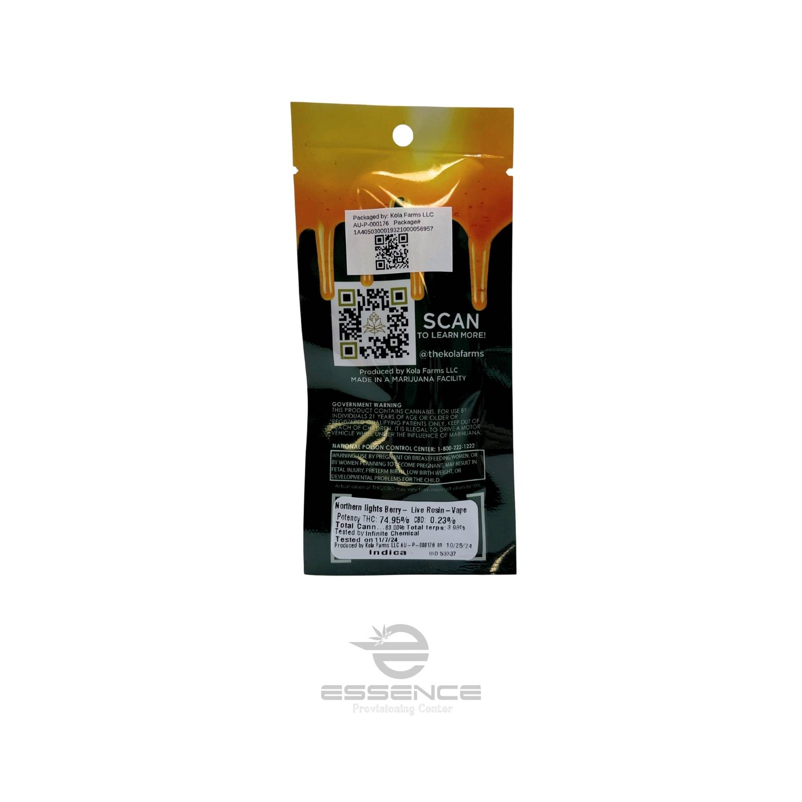 Photograph of Product: Kola - Northern Lights Berry Live Rosin Vape Cart - (Hybrid)