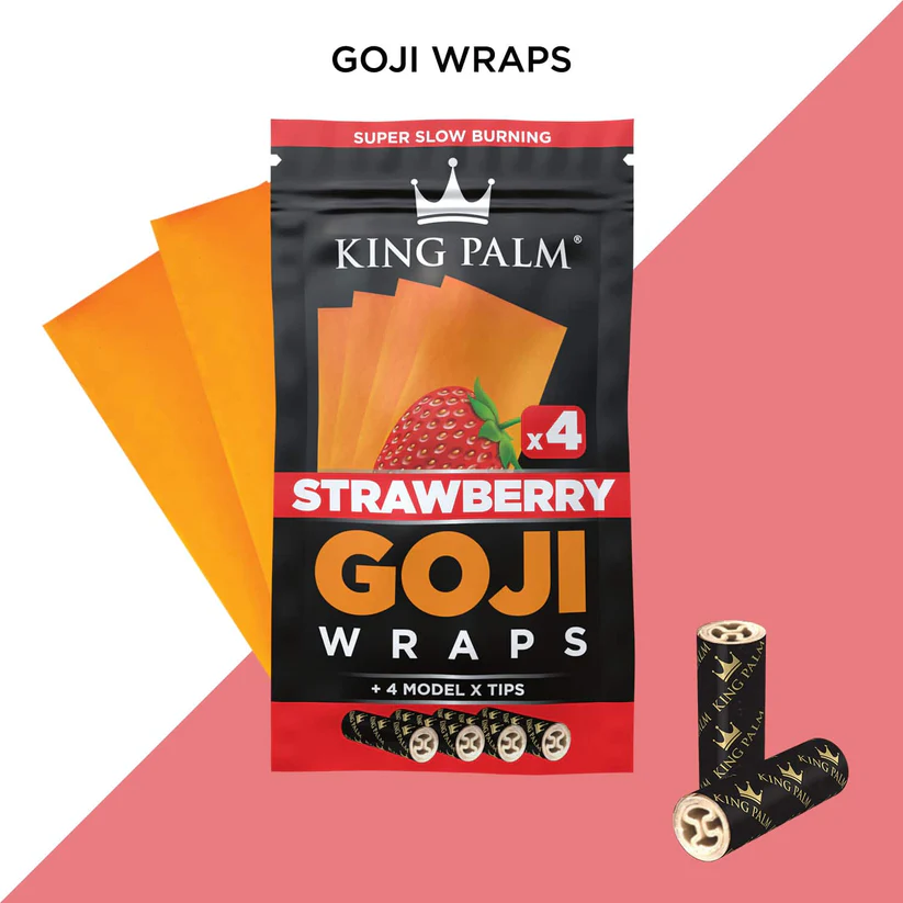 Photograph of product: King Palm Goji Wraps - Strawberry 4 pk